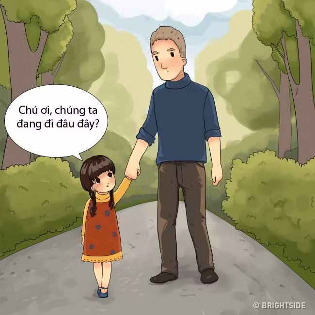 Một đứa trẻ thường sẽ không nói chuyện vớingười lớn là: "Thưa cô", "Thưa chú". Vì vậy, khi thấy dấu hiệu này, bạn không nên bỏ qua. Bên cạnh đó, việc đứa trẻ không biết mình đang đi đâu cũng cho thấy điều khả nghi. Bởi hầu hết những đứa trẻ chỉ đồng ý đi cùng khi biết mục đích của chuyến đi. Một đứa trẻ thường sẽ không nói chuyện vớingười lớn là: Thưa cô, Thưa chú. Vì vậy, khi thấy dấu hiệu này, bạn không nên bỏ qua. Bên cạnh đó, việc đứa trẻ không biết mình đang đi đâu cũng cho thấy điều khả nghi. Bởi hầu hết những đứa trẻ chỉ đồng ý đi cùng khi biết mục đích của chuyến đi.