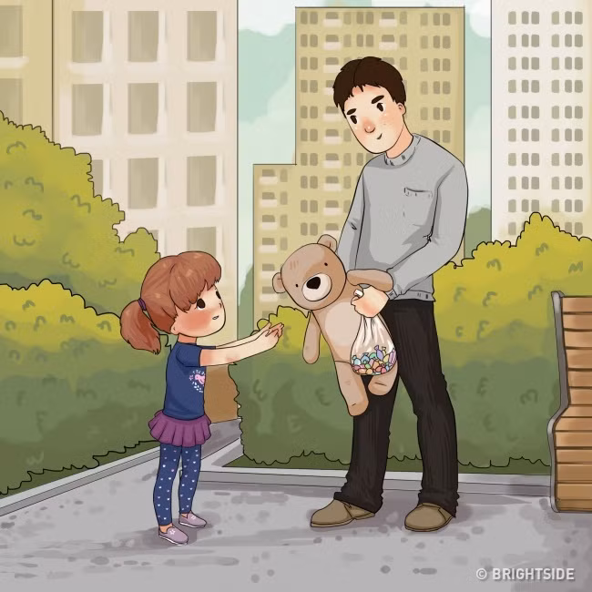 Trẻ em cởi mở và dễ tin. Nếu chúng được cho bánh kẹo hoặc đồ chơi, nếu những kẻ bắt cóc hứa sẽ chỉ cho chúng một món đồ thú vị khi chúng đi theo xe của họ thì họ dễ dàng lôi kéo trẻ. Người lớn bình thường không tặng quà cho trẻ lạ hoặc mời chúng lên ô tô của họ.