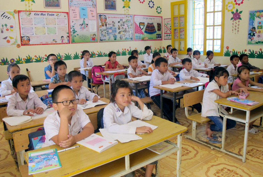 Trường lớp được chuẩn bị khang trang đón học sinh trở lại. Ảnh: Thanh Long Trường lớp được chuẩn bị khang trang đón học sinh trở lại. Ảnh: Thanh Long