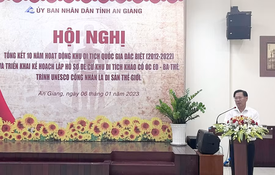 Ông Trần Anh Thư - Phó Chủ tịch UBND tỉnh An Giang phát biểu tại hội nghị.