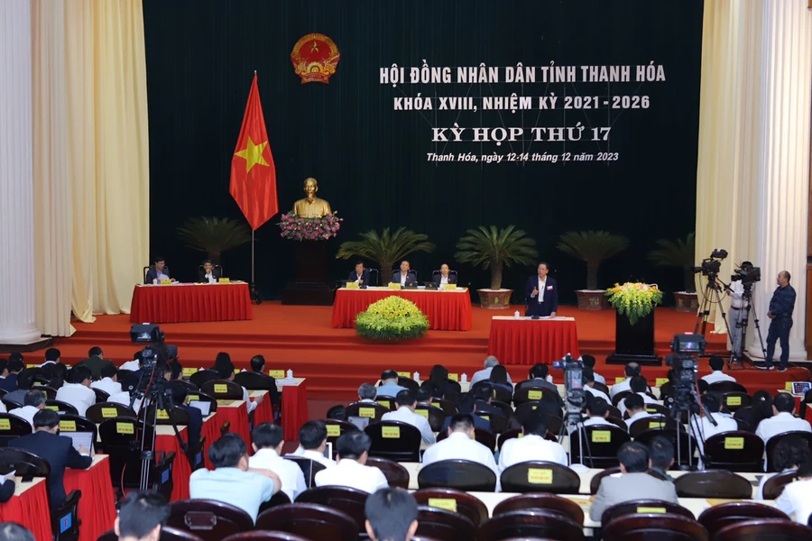 Kỳ họp thứ 17, HĐND tỉnh Thanh Hoá khóa XVIII (nhiệm kỳ 2021-2026). (Ảnh: MH)