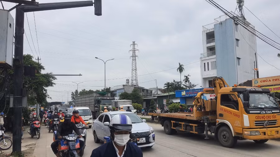 Hiện trường vụ tai nạn giao thông.