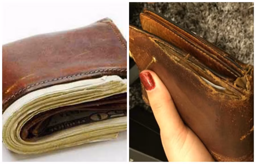 Ví tiền bị sờn da cần phải thay mới