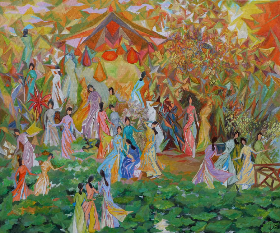 Theo một phong cách riêng, tranh của họa sĩ Trần Hữu Dũng có vẻ đẹp đặc biệt.