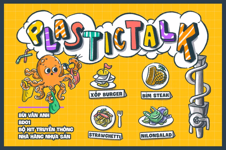 Giải Nhì: Tác giả Bùi Vân Anh với sản phẩm “Nhà hàng nhựa sản” mang SBD BD01.