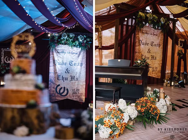 Chuyện tình cặp đôi yêu 1 thập kỉ đem gỗ, rơm, lá vào ảnh tiệc cưới ảnh 13