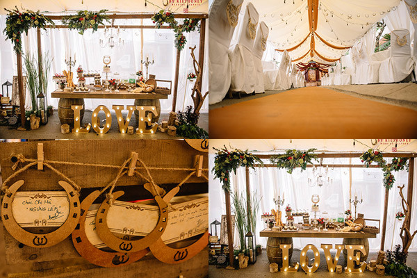 Chuyện tình cặp đôi yêu 1 thập kỉ đem gỗ, rơm, lá vào ảnh tiệc cưới ảnh 14