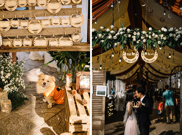 Tiệc đậm chất vintage với gỗ, rơm, cành cây