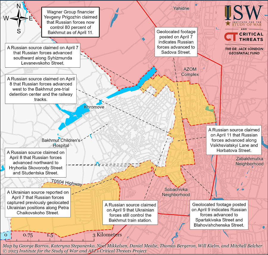 Quân đội Ukraine chỉ còn kiểm soát được một phần khu vực Tây Bakhmut