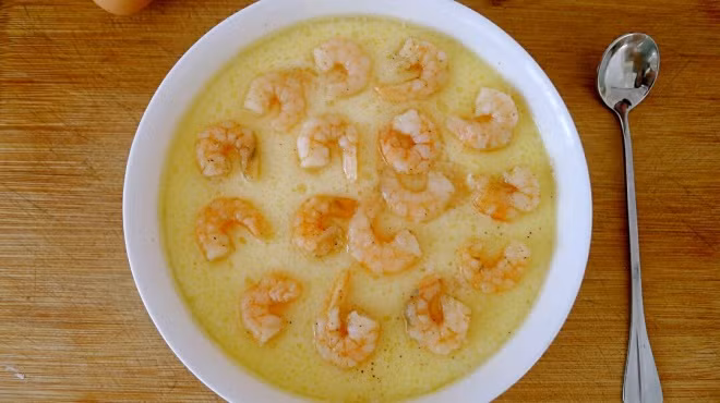 món trứng, món tôm, trứng hấp tôm
