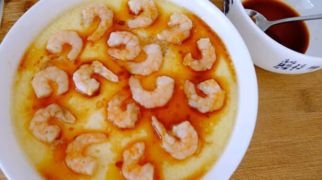 món trứng, món tôm, trứng hấp tôm