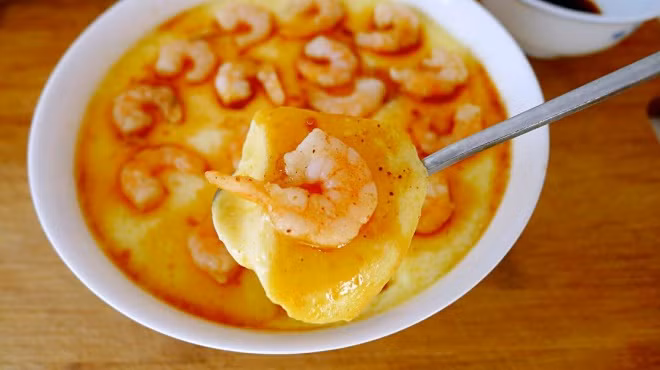 món trứng, món tôm, trứng hấp tôm