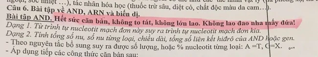 Lời nhắn nhủ đáng yêu của cô giáo dạy Sinh học.