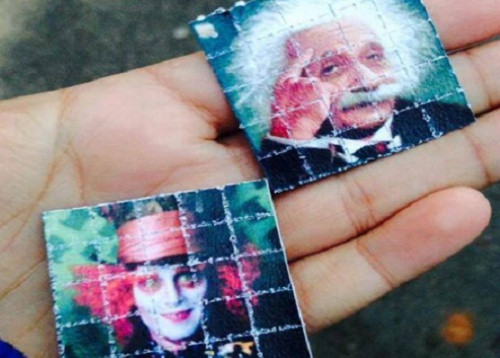 Tem giấy hay bùa lưỡi là loại ma túy gây ảo giác, kích thích rất mạnh. Tem giấy hay bùa lưỡi là loại ma túy gây ảo giác, kích thích rất mạnh. Ảnh: T.H.