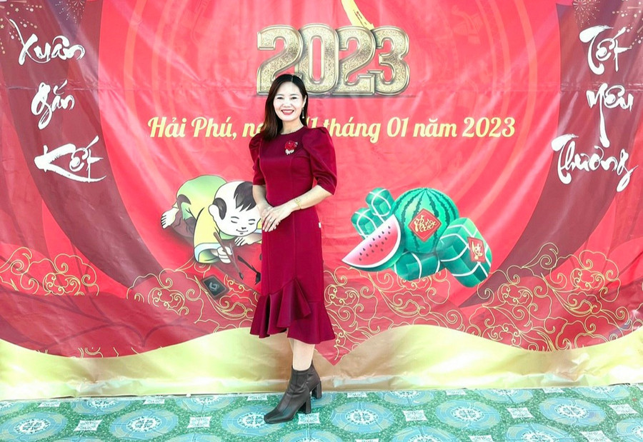 Cô Nguyễn Thị Thược - Hiệu trưởng Trường Tiểu học Hải Phú.