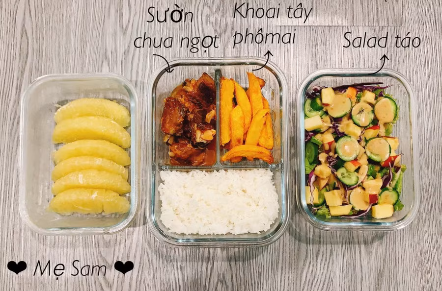 Ngon mắt những hộp cơm trưa “vợ người ta” nấu cho chồng mang đi làm mùa dịch ảnh 1