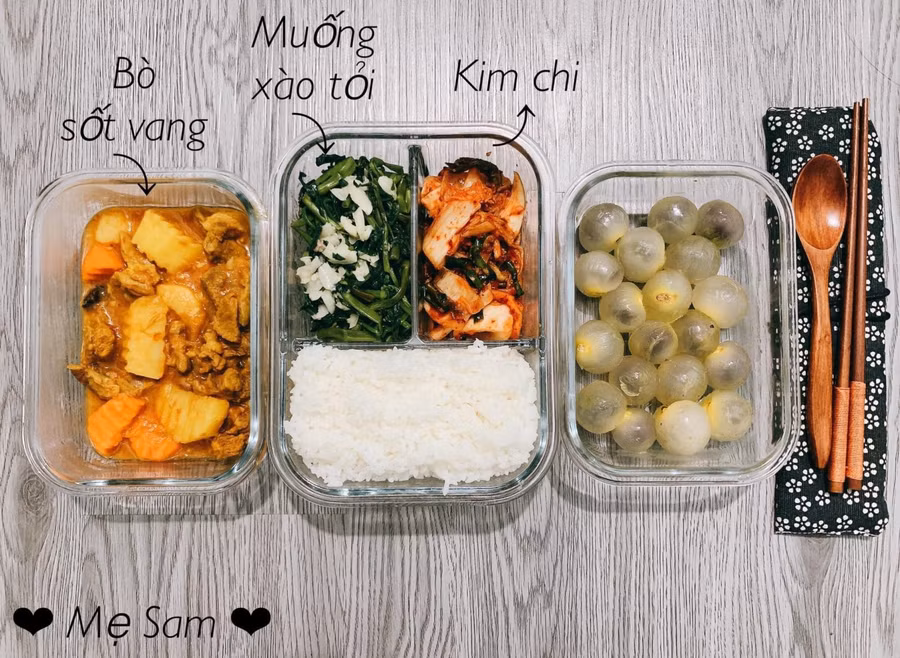 Ngon mắt những hộp cơm trưa “vợ người ta” nấu cho chồng mang đi làm mùa dịch ảnh 15