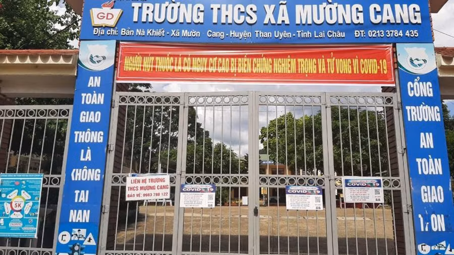 Trường THCS Mường Cang, nơi xảy ra vụ việc.