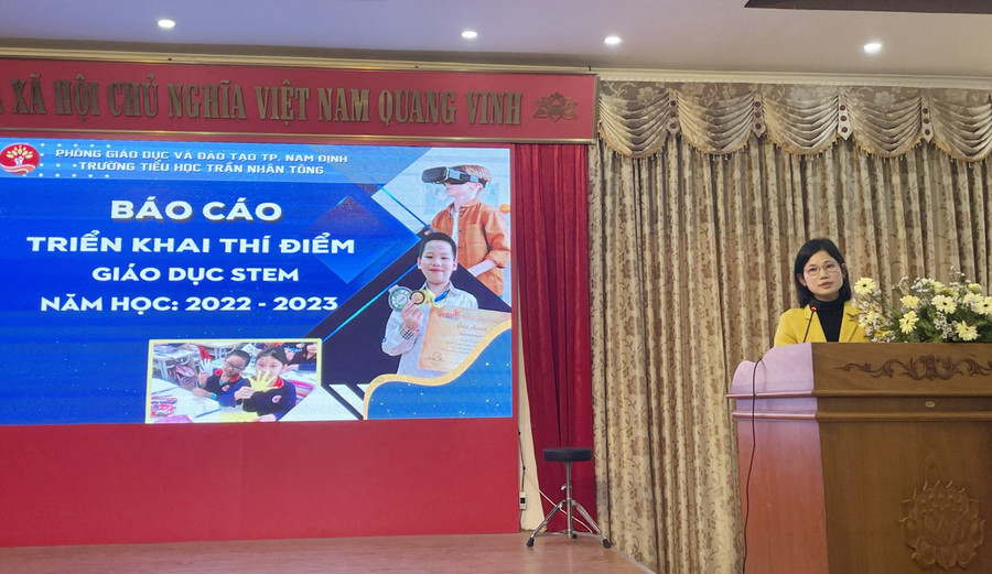 Thời gian qua, Nam Định đã triển khai thí điểm giáo dục STEM cấp Tiểu học năm học 2022-2023. Thời gian qua, Nam Định đã triển khai thí điểm giáo dục STEM cấp Tiểu học năm học 2022-2023.