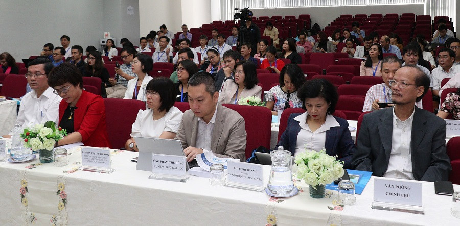 Hội thảo thu hút khá đông lãnh đạo các trường ĐH-CĐ tại TP.HCM tham dự