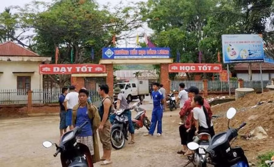 Hiện trường vụ án mạng đau lòng tại Trường TH Đồng Lương (Thanh Hóa) ngày 3/5/2019