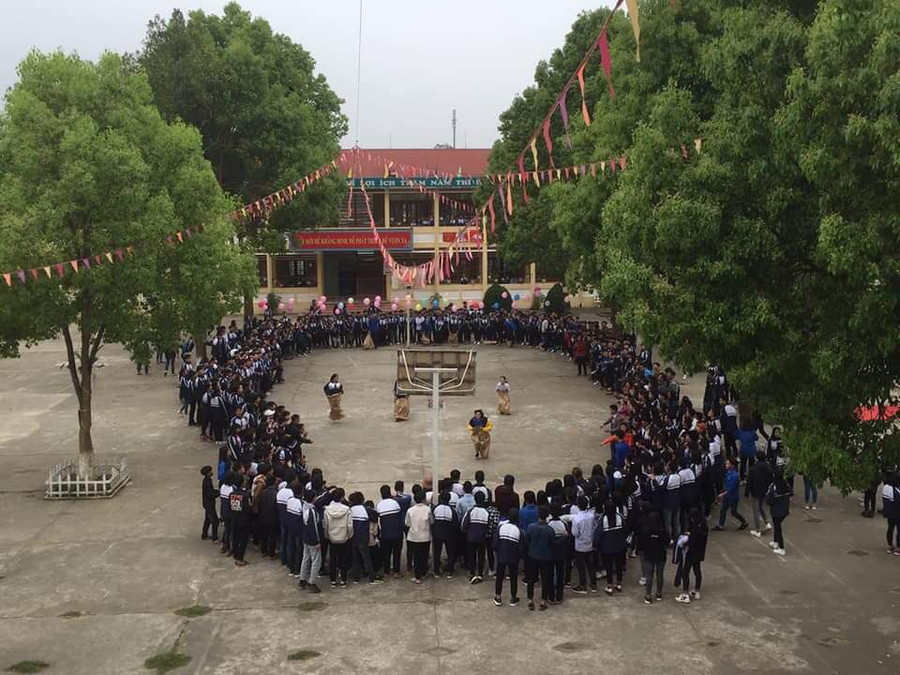 Tăng cường hoạt động ngoại khóa tại Trường THPT số 1 Bắc Hà . Ảnh: Thanh Long