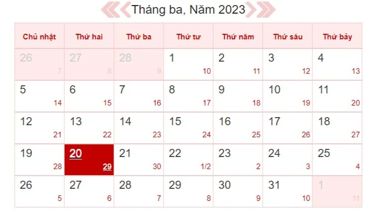 Xem lịch âm ngày 20/3: Không nên động thổ, xuất hành đi xa