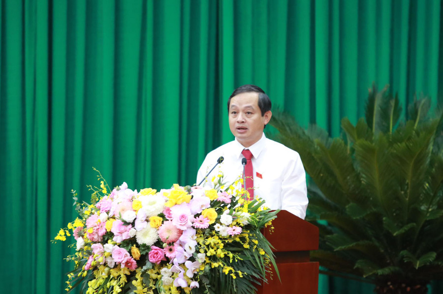 Ông Phạm Hoàng Sơn, Chủ tịch HĐND tỉnh Thái Nguyên phát biểu khai mạc. Ông Phạm Hoàng Sơn, Chủ tịch HĐND tỉnh Thái Nguyên phát biểu khai mạc.