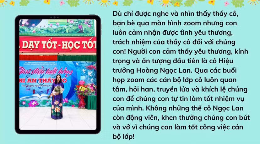 Những tâm sự của các em luôn được thầy cô trân trọng, nhớ mãi cho dù cô trò chỉ gặp nhau trên mạng.