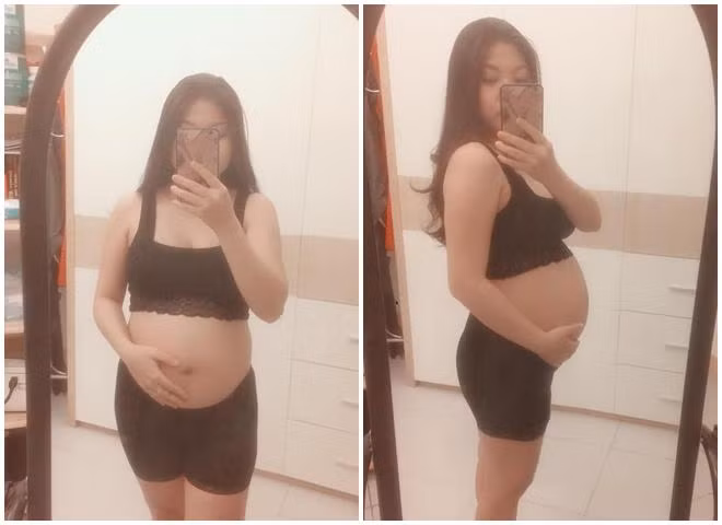 9x ha thanh mang bau bo me chong "cung nhu trung", biet sinh con gai chi noi dung mot cau - 2