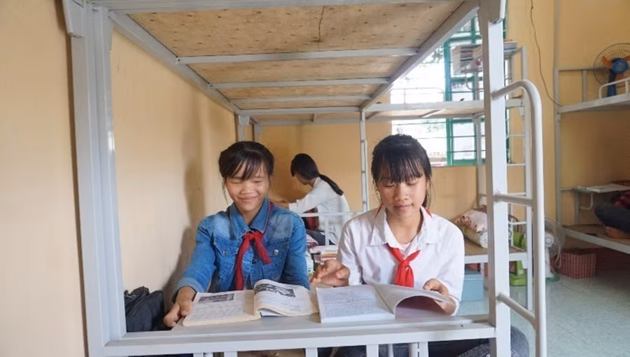 Khu nội trú của HS Trường Tiểu học và THCS số 2 Cam Cọn (Lào Cai) luôn sạch sẽ và ngăn nắp