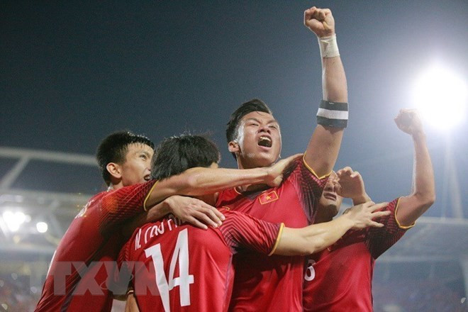 Việt Nam là đội tuyển trẻ nhất ở Asian Cup 2019. (Ảnh: Trọng Đạt/TTXVN). 