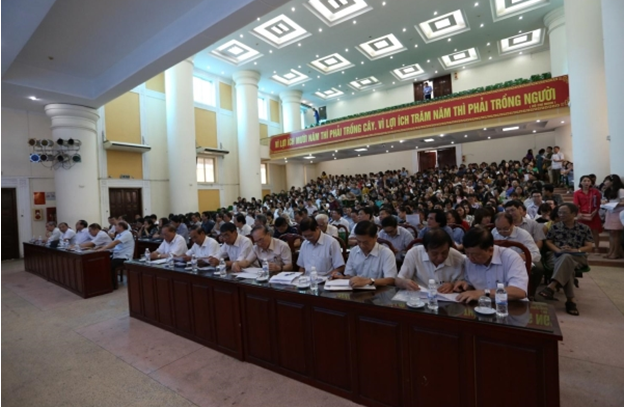 Trường ĐH Kinh doanh và Công nghệ Hà Nội tập huấn cho hơn 600 cán bộ đi coi thi tại tỉnh Ninh Bình.