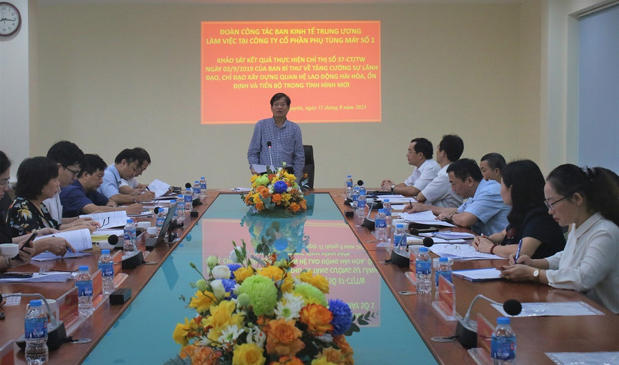 Đoàn công tác đã đến thăm và làm việc tại Công ty Cổ phần Phụ tùng số 1, thành phố Sông Công, Thái Nguyên.