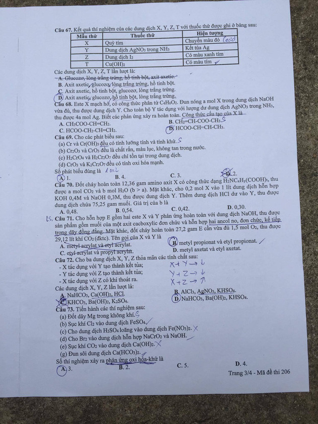 Đề thi môn Hóa học kỳ thi THPT quốc gia 2017 ảnh 3