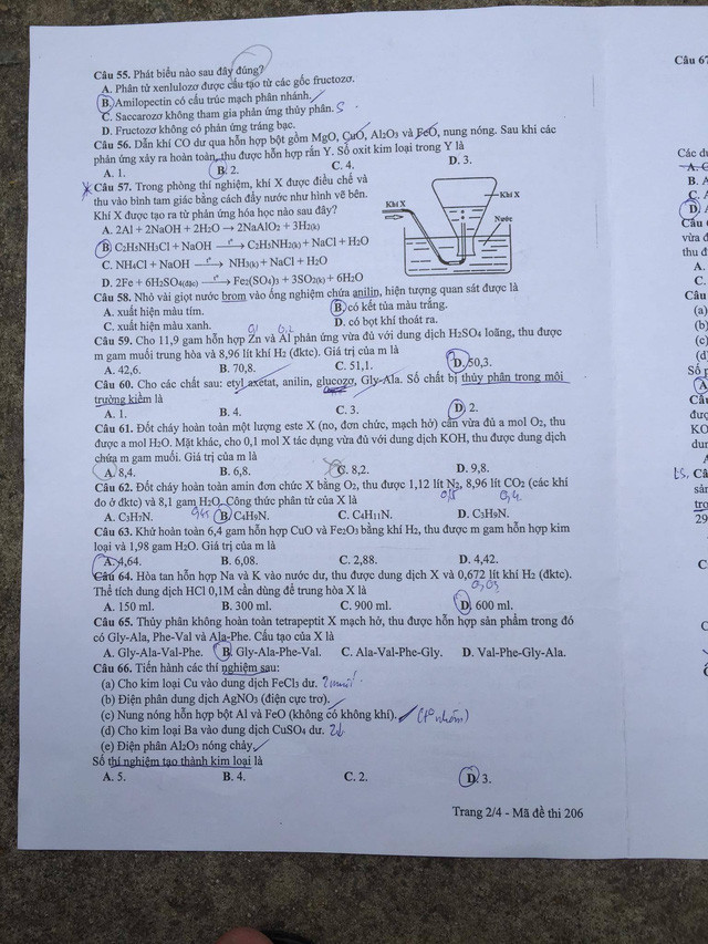 Đề thi môn Hóa học kỳ thi THPT quốc gia 2017 ảnh 2