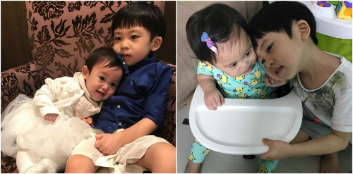 Bé Ashton và em gái một tuổi. Ảnh: Sg.theasianparent.