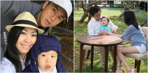 Vợ chồng chị Chaven Alex và con trai Ashton. Ảnh: Sg.theasianparent.