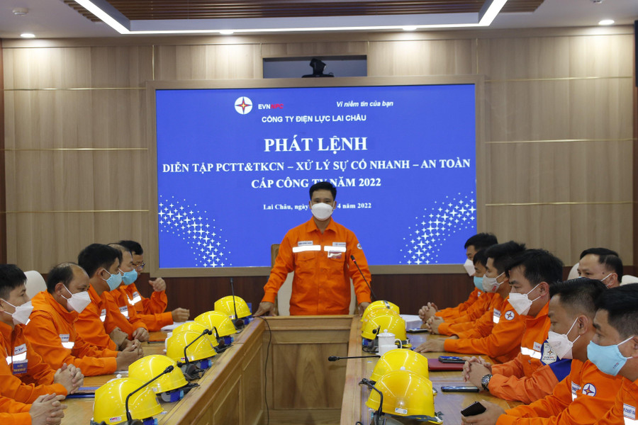 PC Lai Châu diễn tập phương án PCTT - TKCN năm 2022.