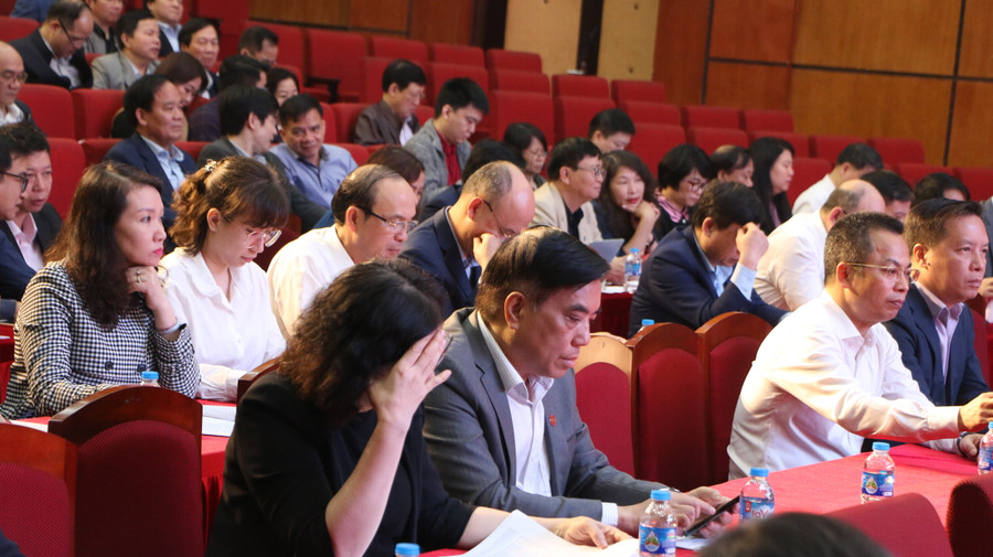 Hội nghị sơ kết giữa nhiệm kỳ của Đảng ủy Khối các trường đại học, cao đẳng Hà Nội tổ chức tại Trường ĐH Giao thông vận tải.