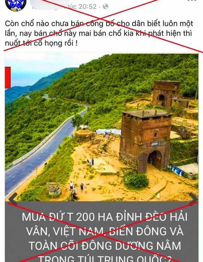 Thông tin việc bán 200 ha đất trên núi Hải Vân cho người nước ngoài là bịa đặt, sai sự thật Thông tin việc bán 200 ha đất trên núi Hải Vân cho người nước ngoài là bịa đặt, sai sự thật