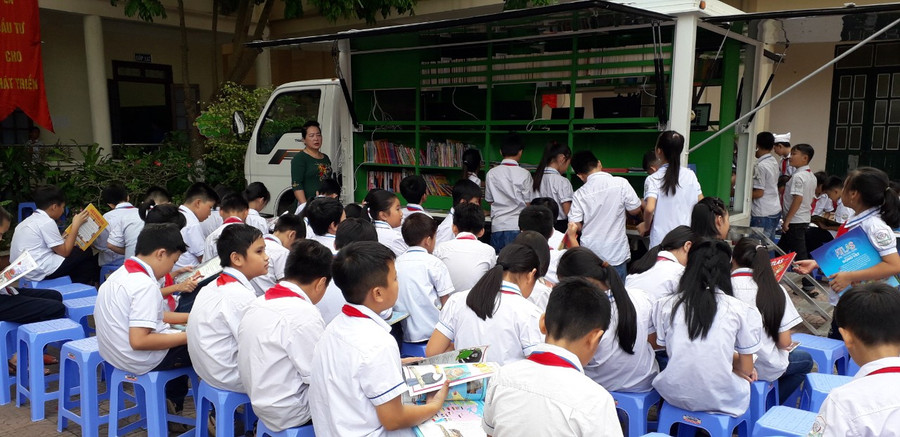 Học sinh tham gia "Ngày hội đọc sách"