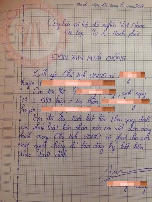 Đơn xin phát chồng. Đơn xin phát chồng.