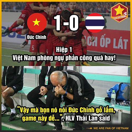 CĐV chế ảnh Việt Nam thắng Thái Lan 4-0 - 2