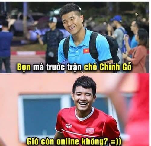 Đức Chinh mở tỷ số và các HLV online phải lặng câm.
