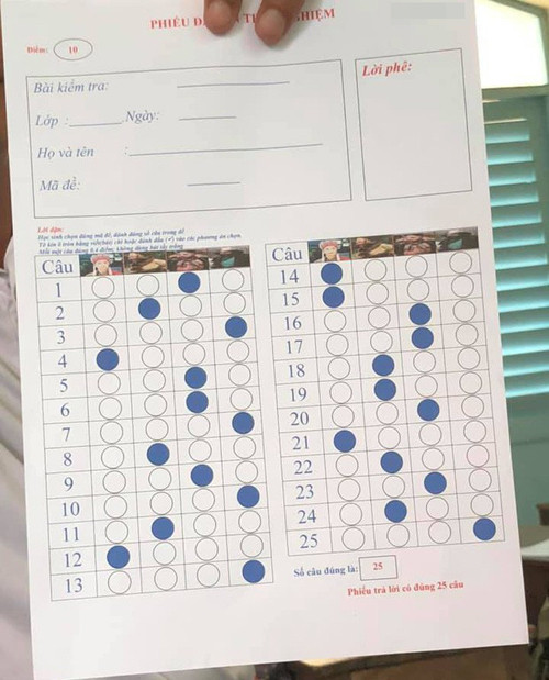 Giáo viên đưa thầy trò Đường Tăng vào bài kiểm tra ảnh 2 Thay vì để đáp án là A, B, C, D thì giáo viên đã thay bằng 4 nhân vật trong phim Tây Du Ký.