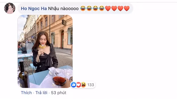 Hồ Ngọc Hà để lại bình luận là bức ảnh chân dung xinh đẹp của mình kèm lời gọi mời. 
