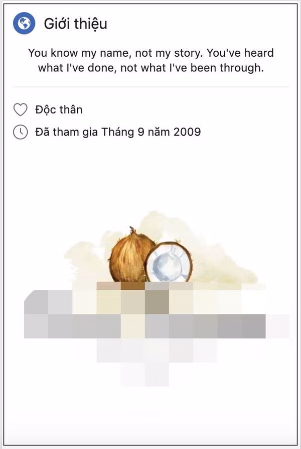 Phần Bio cô ghi là độc thân.