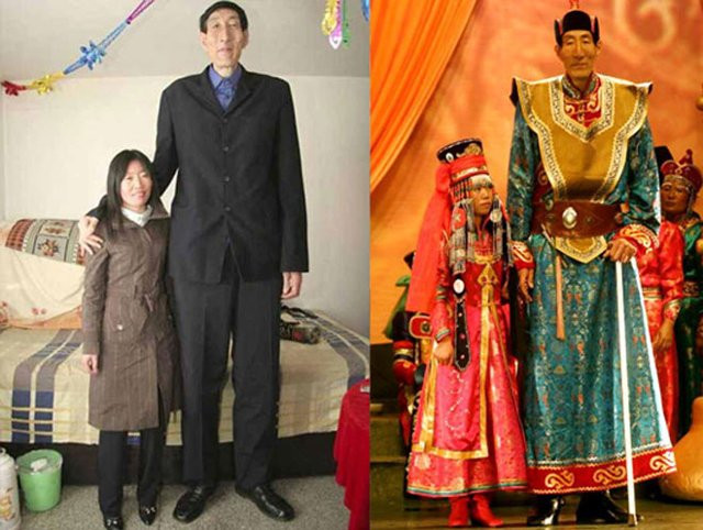 cuoc song hien tai cua nguoi dan ong cao nhat the gioi, hinh anh vo con gay ngac nhien - 4