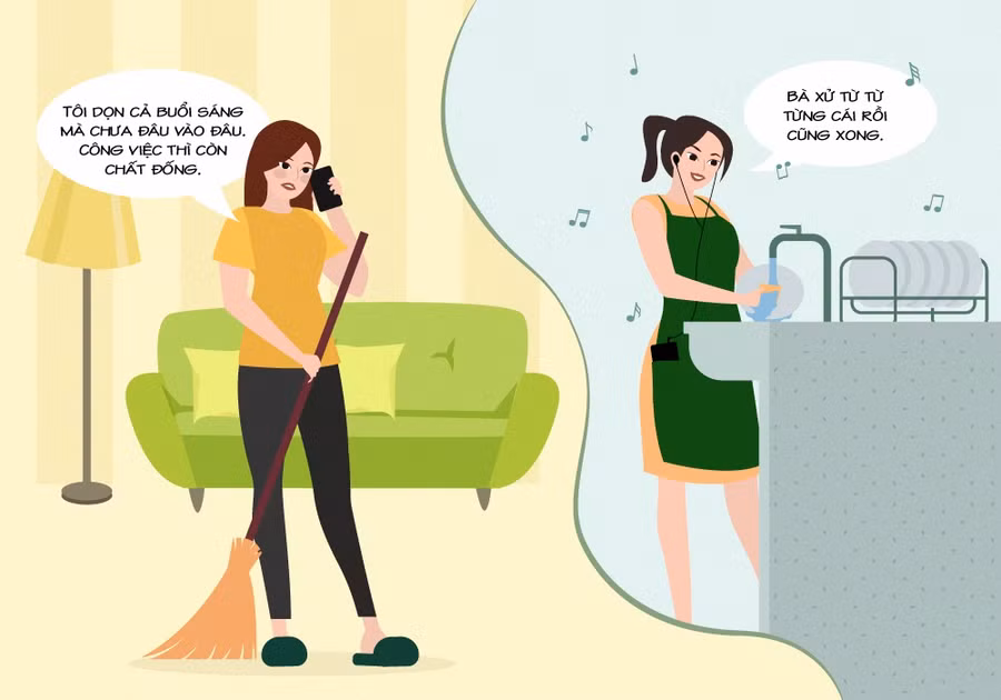 Giữ tinh thần thoải mái: Những tưởng công việc chân tay như dọn nhà chẳng bao giờ khiến bạn stress. Tuy vậy, nếu “khinh địch” mà không giữ tinh thần thoải mái, bạn có thể lâm vào tình trạng dở khóc dở cười, dọn mãi vẫn thấy còn. Áp lực tinh thần đồng thời ảnh hưởng không tốt đến sức khoẻ xương khớp, từ đó cũng hạn chế hiệu quả dọn nhà. 7 cach cham soc co - xuong - khop san sang cho